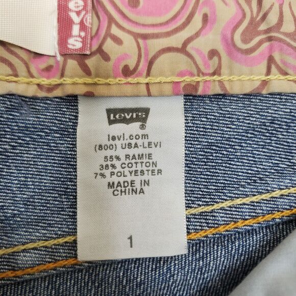 Levi’s Shorts Women Size 1 Slouch 504 Dark Way Distressed Hem Legs NEW - Picture 5 of 14